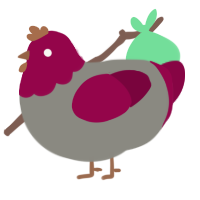 has a shirt, a ash and maroon chicken with a head pattern