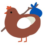 Daria, a russet and white chicken
