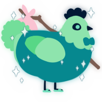 Ectoplasm, a teal and spring chicken with a head pattern