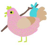 (unnamed), a pink and beige chicken with a double-lace pattern