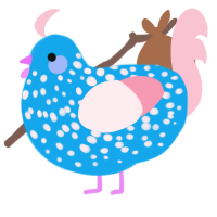 Trans Signal, a sky and rose chicken with a speckle pattern