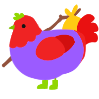 Street Bary, a lilac and red chicken with a head pattern