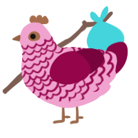 (unnamed), a pink and maroon chicken with a lace pattern