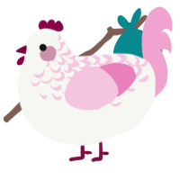 (unnamed), a white and pink chicken with a half-lace pattern