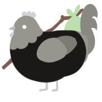 Black hole lost dad, a sable and ash chicken with a head pattern