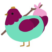 (unnamed), a mint and wine chicken with a head pattern