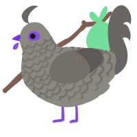 Thread, a ash and grey chicken with a lace pattern