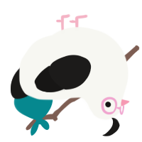 Spooky, a white and sable chicken