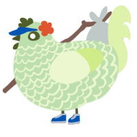 Vista, a gluppy and apple chicken with a lace pattern
