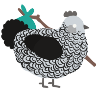 Marbled, a mist and sable chicken with a double-lace pattern