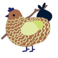 (unnamed), a brown and lemon chicken with a lace pattern