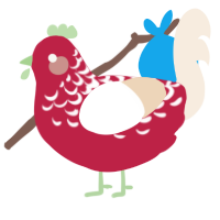 (unnamed), a crimson and cream chicken with a half-lace pattern