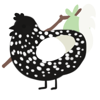 (unnamed), a sable and white chicken with a speckle pattern