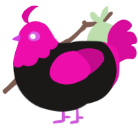(unnamed), a sable and fuchsia chicken with a head pattern