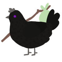 minecraft enderman, a sable and black chicken with a speckle pattern