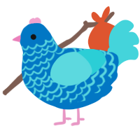 Pool, a sapphire and aqua chicken with a lace pattern