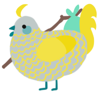 Lemon, a silver and yellow chicken with a lace pattern