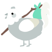 Mystic, a silver and white chicken with a head pattern