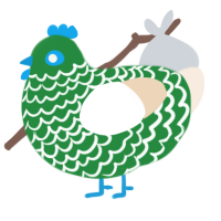 Field, a viridian and cream chicken with a lace pattern