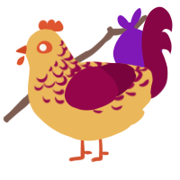 velvet, a honey and maroon chicken with a half-lace pattern