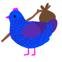 lampshade, a ultramarine and overcast chicken with a lace pattern