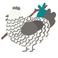 Stormcloud, a white and grey chicken with a lace pattern