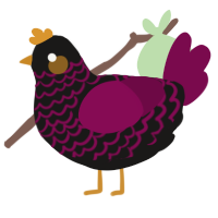 Cherry, a sable and wine chicken with a lace pattern