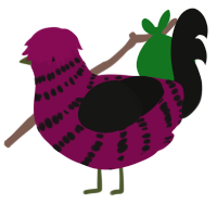 BlackBerry, a wine and black chicken with a bar pattern