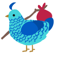 Crystal Ball, a aqua and ultramarine chicken with a lace pattern