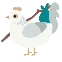 snowcone, a white and silver chicken with a neck-speckle pattern