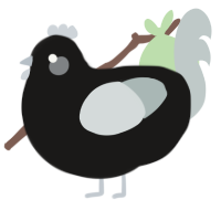 X, a sable and silver chicken