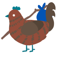 Chestnut, a russet and bark chicken with a bar pattern