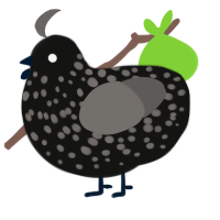(unnamed), a black and grey chicken with a speckle pattern