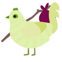 Lemon and Lime, a apple and lemon chicken with a bar pattern