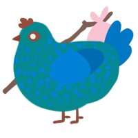 (unnamed), a teal and sapphire chicken with a speckle pattern