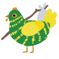 (unnamed), a viridian and yellow chicken with a bar pattern