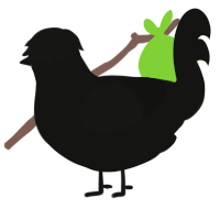 Wonderful Nothing, a black chicken