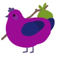 Biconic, a plum and navy chicken