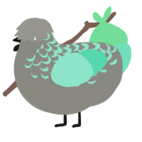 Ashint, a ash and mint chicken with a half-lace pattern