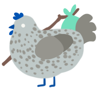 Button Mushroom, a silver and ash chicken with a speckle pattern