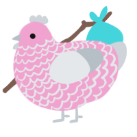 (unnamed), a pink and mist chicken with a lace pattern