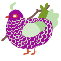 pen, a plum and gluppy chicken with a lace pattern