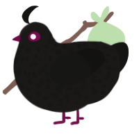 Sharpie, a sable and black chicken with a speckle pattern