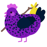 Berry Chia Pudding, a violet and tumblr chicken with a speckle pattern