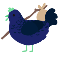 Midnight, a navy and tumblr chicken with a half-lace pattern