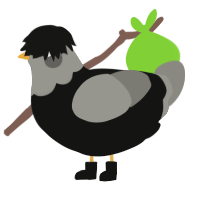 Pidge Avenue, a black and ash chicken with a head pattern