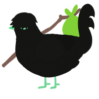 Constellations, a black chicken with a lace pattern