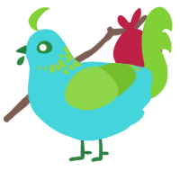 Sour Candy, a aqua and grass chicken with a neck-speckle pattern