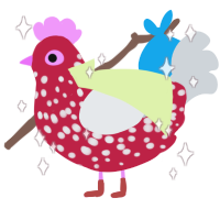 Shroomy, a crimson and mist chicken with a speckle pattern