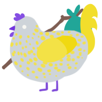 (unnamed), a mist and yellow chicken with a speckle pattern